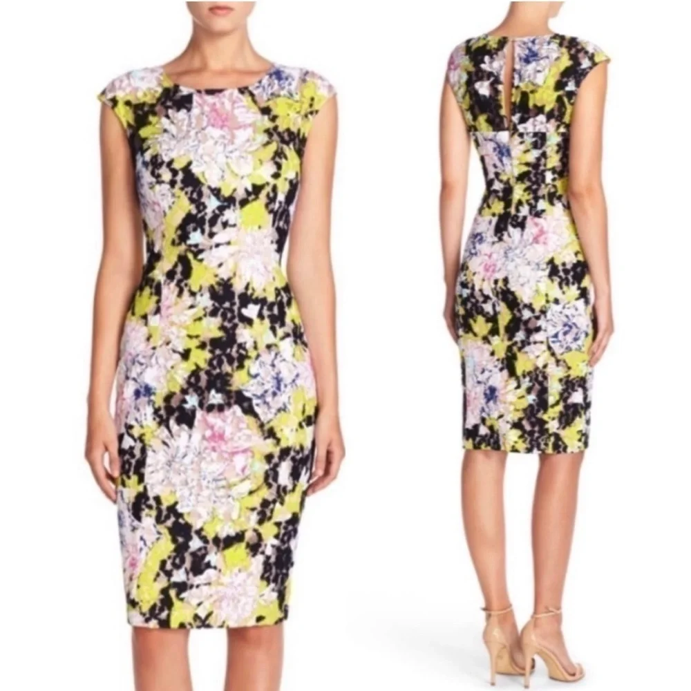 French Connection Acid Blonde Botanical Tripp Lace Dress 💕 - Picture 2 of 8